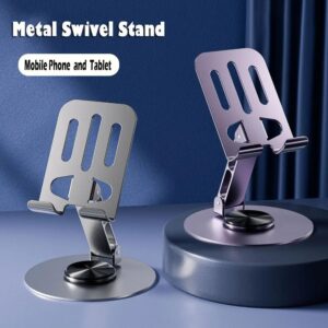 Aluminum Portable Desktop Phone Stand Black Metal